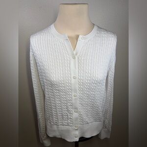 Nautica Jeans NWT Women’s White Cable Knit Sweater - Size Small